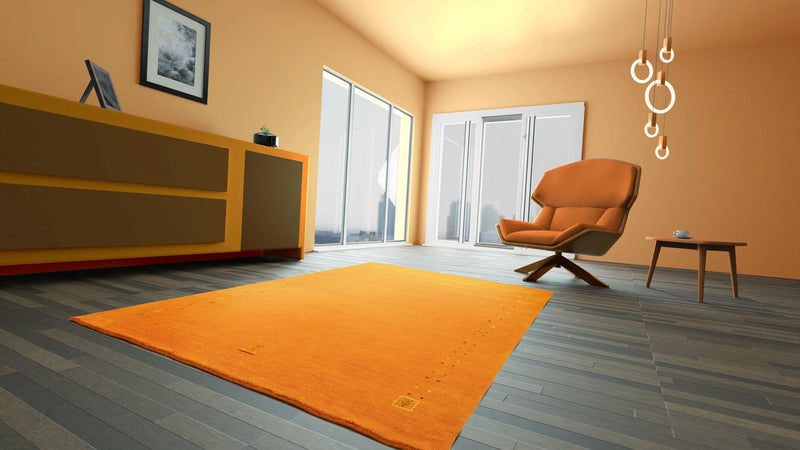 Alfombra Gabbeh - Indus cuadrado  - 200 x 200 cm - naranja