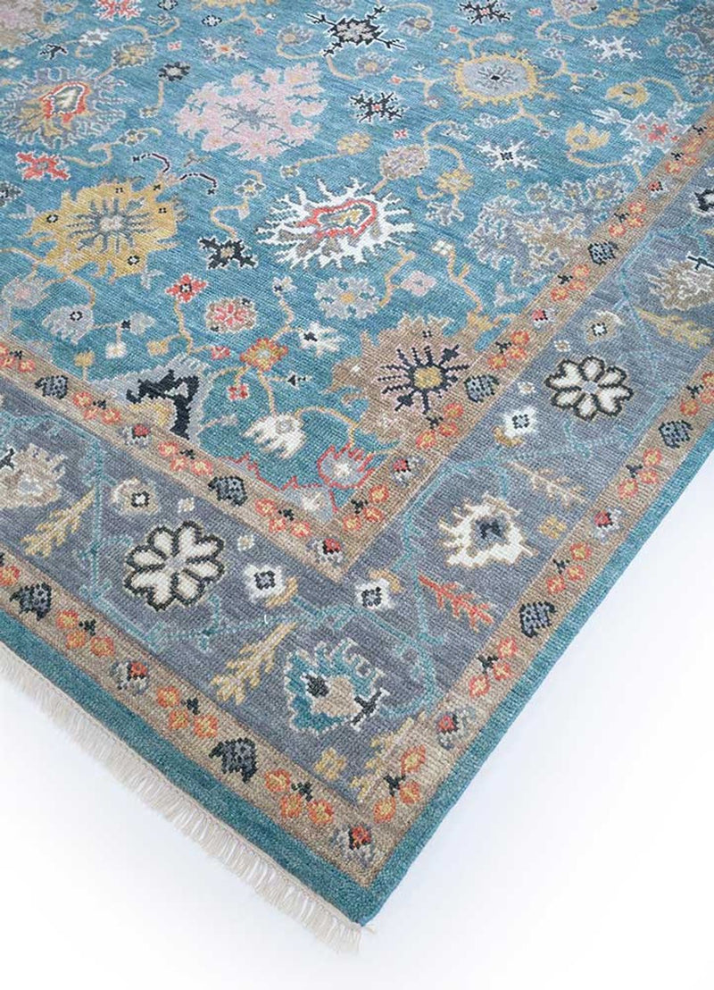 Alfombra de lana - 360 x 270 cm - turquesa