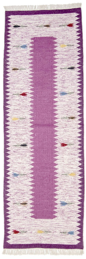 Alfombra de pasillo Alfombra Kelim - Tendencia - 250 x 80 cm - púrpura
