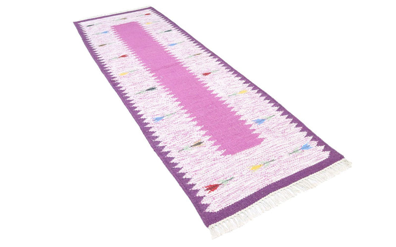Alfombra de pasillo Alfombra Kelim - Tendencia - 250 x 80 cm - púrpura