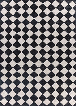 Alfombra de lana - 280 x 182 cm - blanco y negro