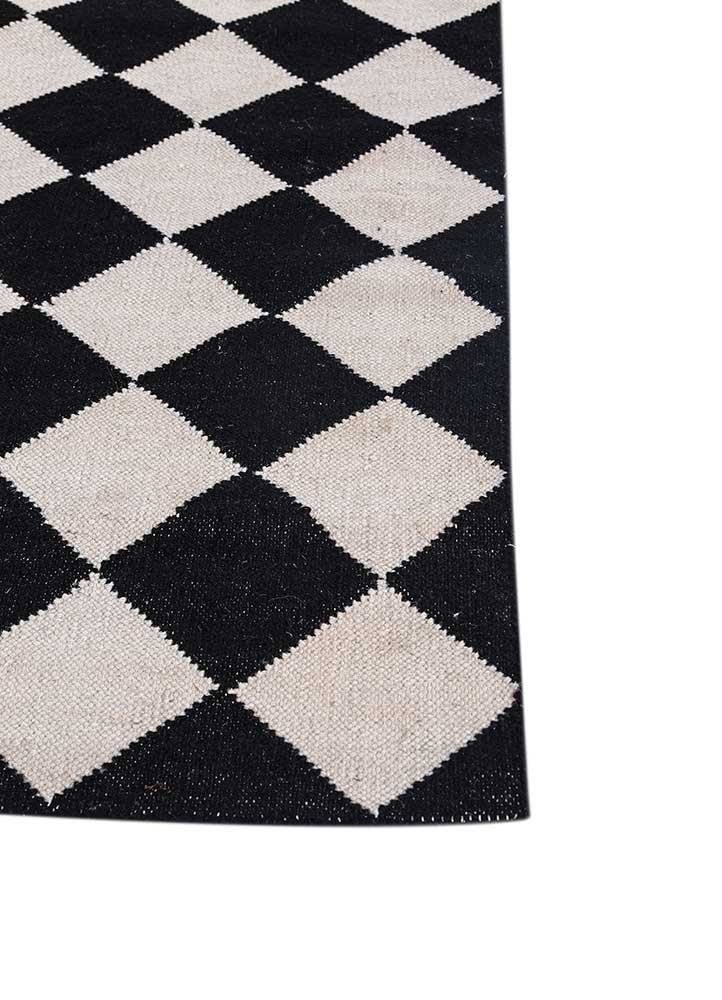 Alfombra de lana - 280 x 182 cm - blanco y negro