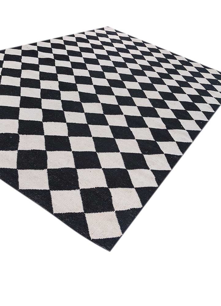 Alfombra de lana - 280 x 182 cm - blanco y negro