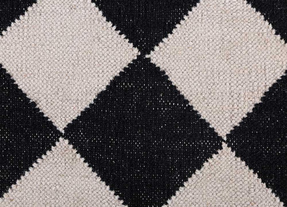 Alfombra de lana - 280 x 182 cm - blanco y negro