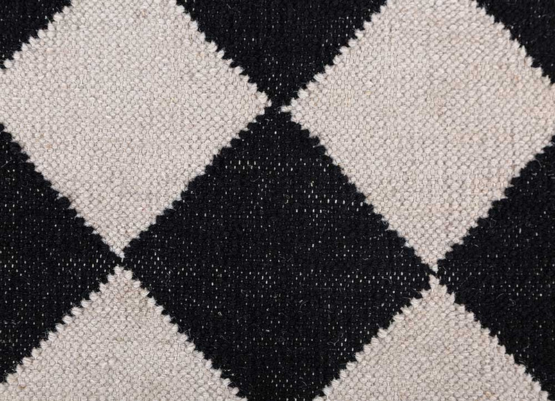 Alfombra de lana - 280 x 182 cm - blanco y negro