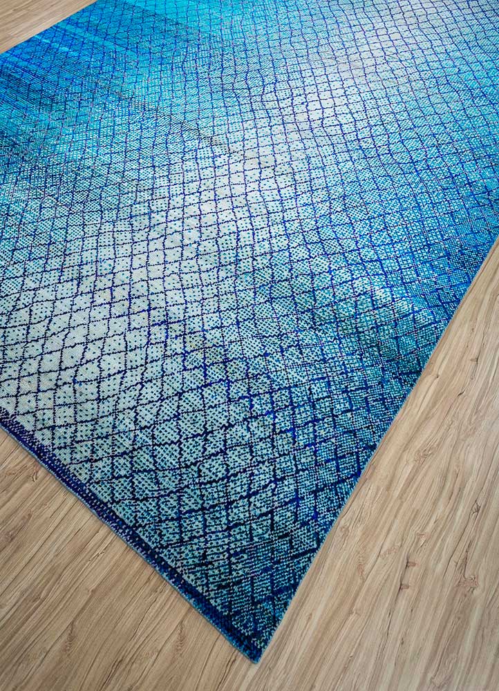 Alfombra de lana - 300 x 240 cm - azul claro