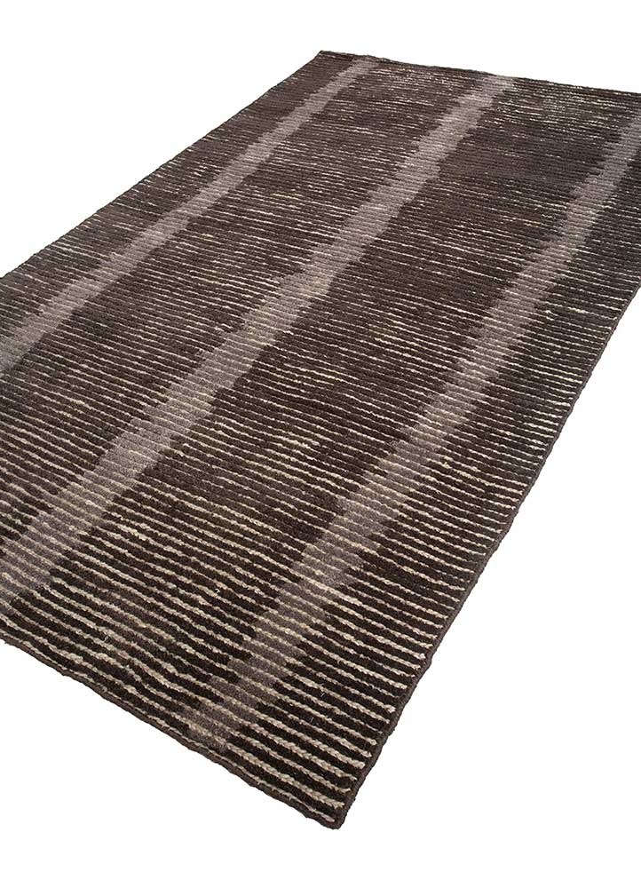 Alfombra de lana - 255 x 150 cm - marrón oscuro