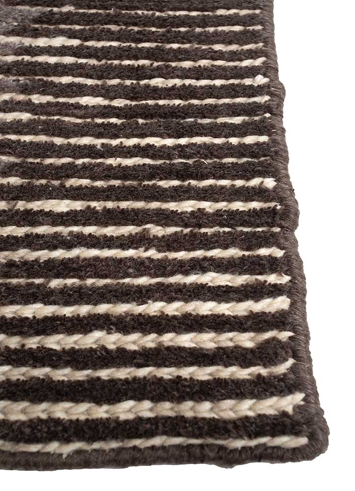 Alfombra de lana - 255 x 150 cm - marrón oscuro