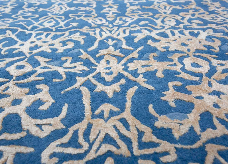 Alfombra de lana - 465 x 375 cm - azul