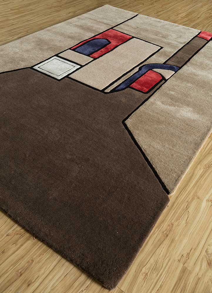 Alfombra de lana forma especial  - 240 x 170 cm - beige