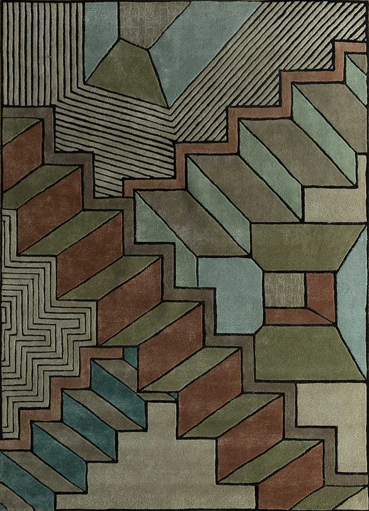 Alfombra de lana - 240 x 180 cm - verde