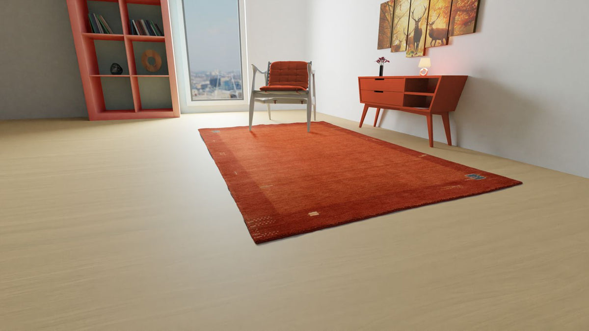 Alfombra Gabbeh - Indus - 180 x 120 cm - rojo