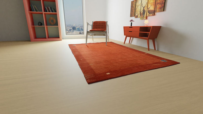 Alfombra Gabbeh - Indus - 300 x 250 cm - rojo
