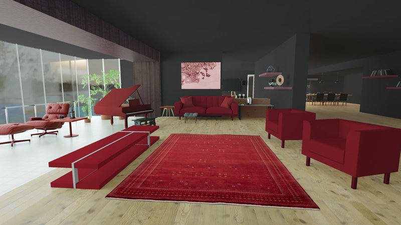 Alfombra Gabbeh - Loribaft Persa - 250 x 200 cm - rojo