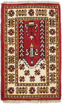 Alfombra oriental - 90 x 60 cm - rojo