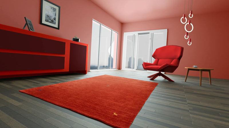 Alfombra Gabbeh - Indus - 300 x 250 cm - rojo
