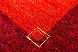 Alfombra de pasillo Alfombra Gabbeh - Indus - 240 x 80 cm - óxido