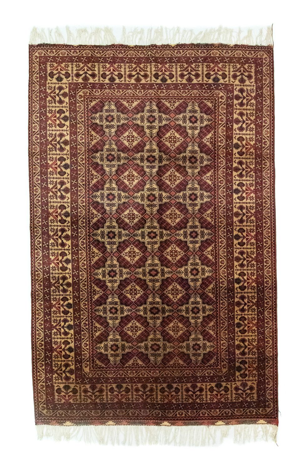 Alfombra afgana - 283 x 199 cm - marrón