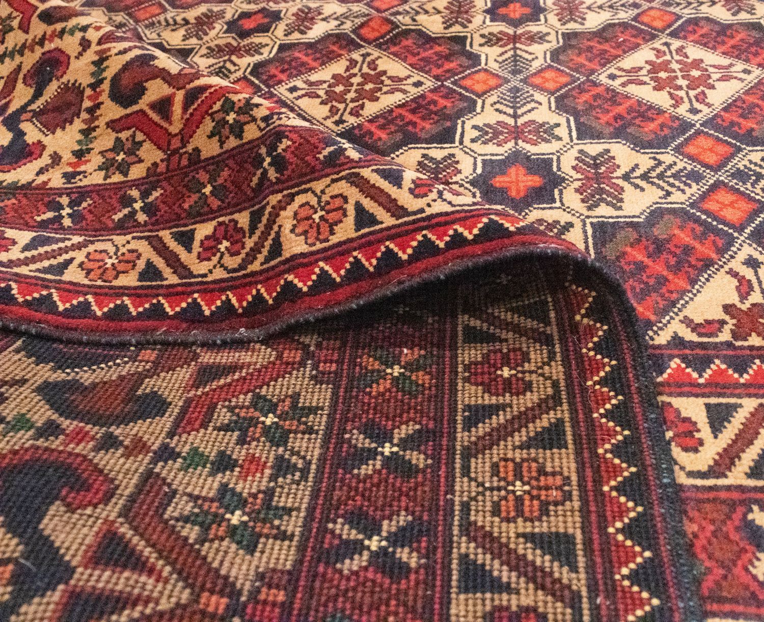 Alfombra afgana - 283 x 199 cm - marrón