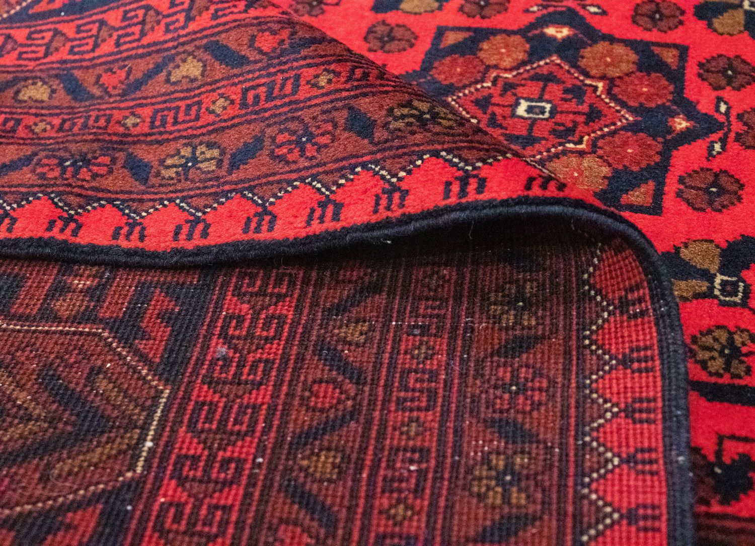 Alfombra afgana - Kunduz - 300 x 198 cm - rojo