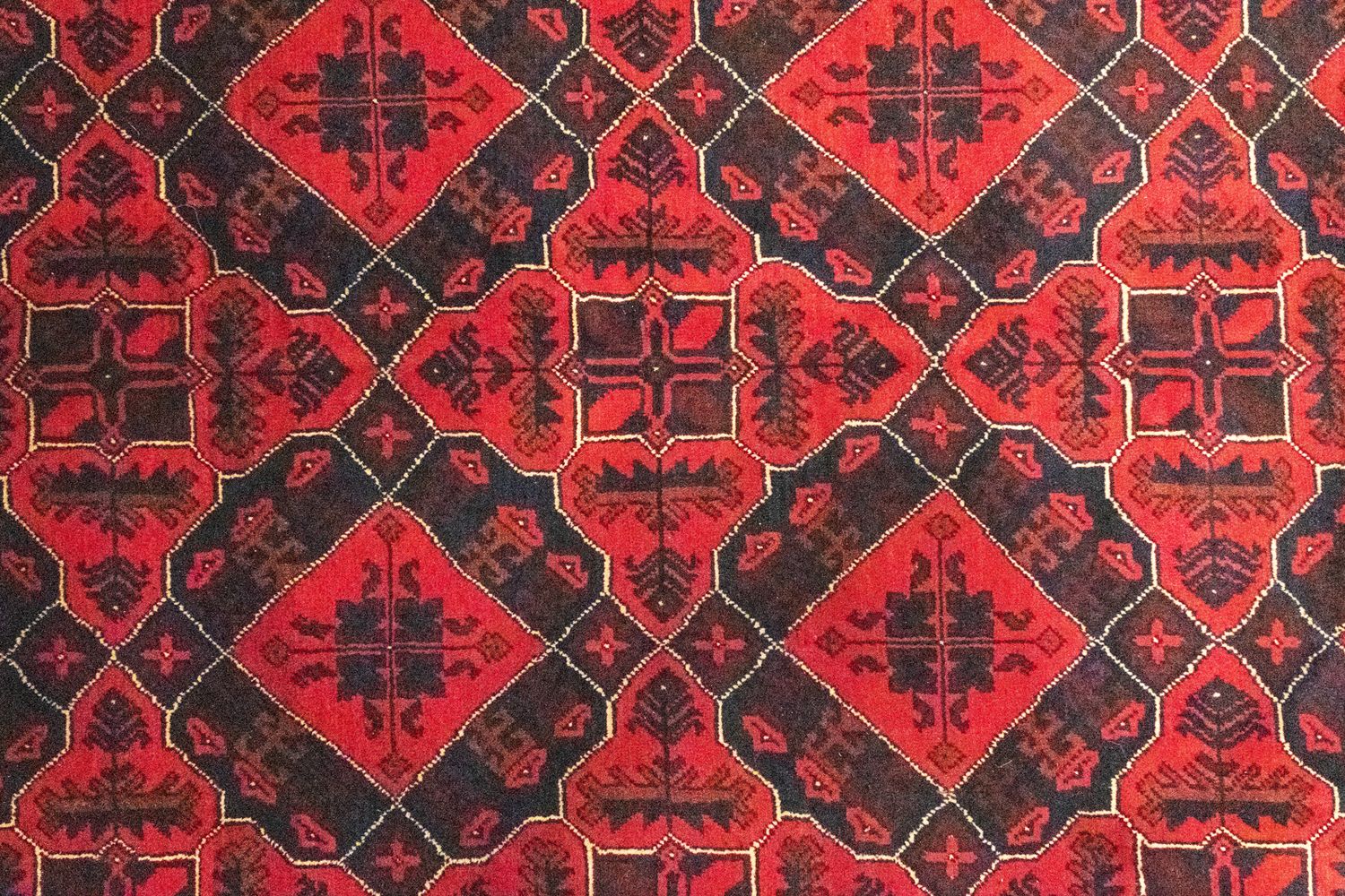 Alfombra afgana - Kunduz - 286 x 199 cm - rojo