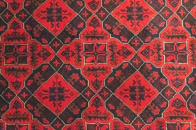 Alfombra afgana - Kunduz - 286 x 199 cm - rojo