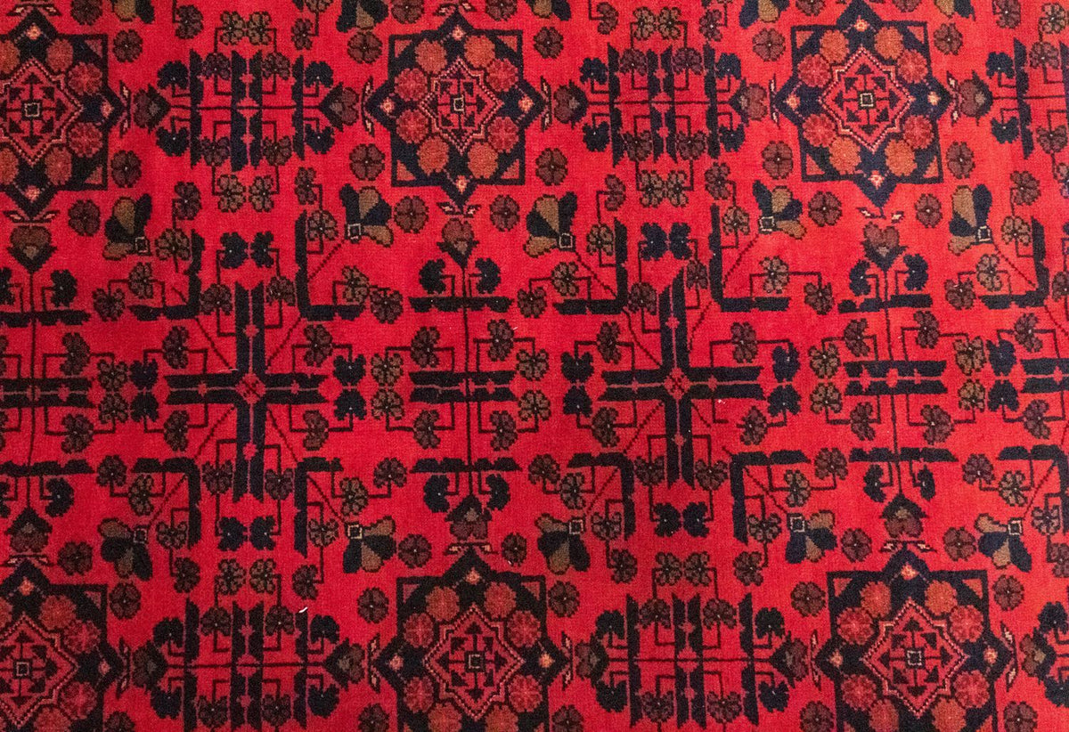 Alfombra afgana - Kunduz - 299 x 200 cm - rojo