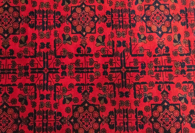 Alfombra afgana - Kunduz - 299 x 200 cm - rojo