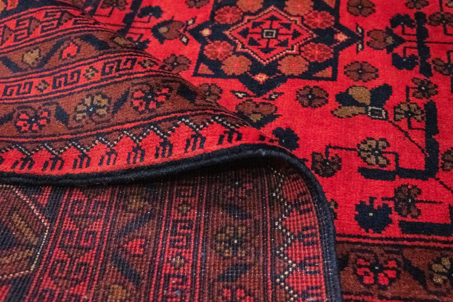 Alfombra afgana - Kunduz - 299 x 200 cm - rojo