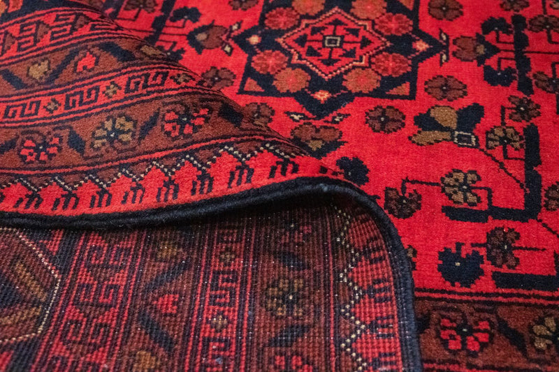 Alfombra afgana - Kunduz - 299 x 200 cm - rojo