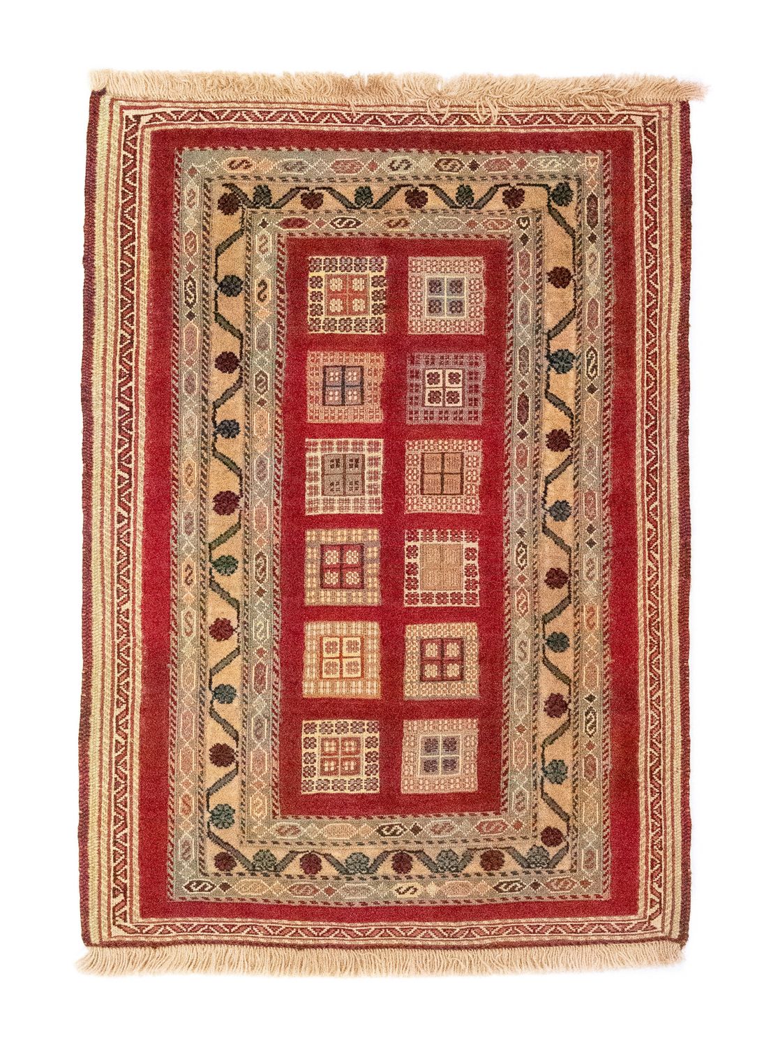 Alfombra persa - Nómada - 114 x 81 cm - rojo