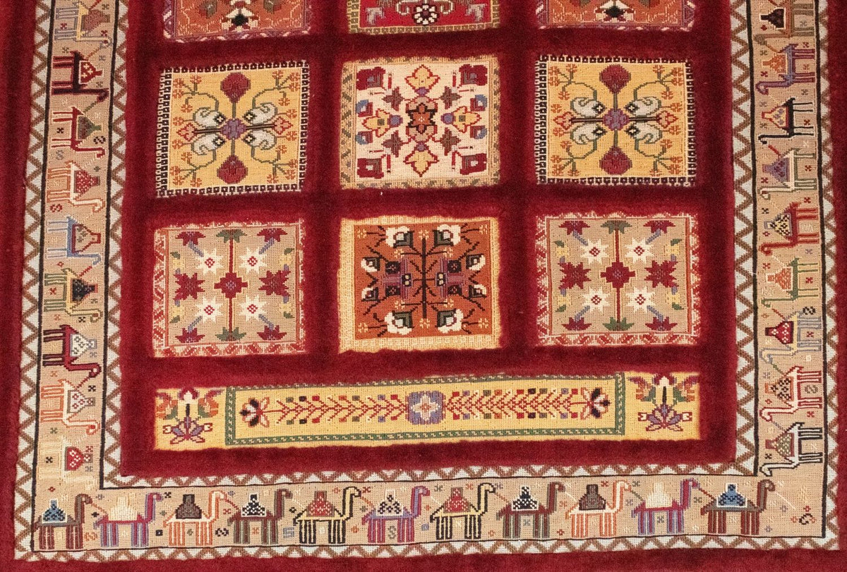 Alfombra persa - Nómada - 148 x 105 cm - rojo