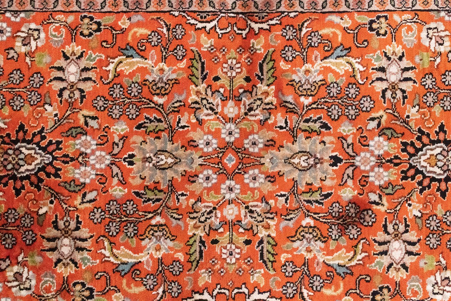 Alfombra de pasillo Alfombra de seda - Seda de Cachemira - 177 x 61 cm - naranja