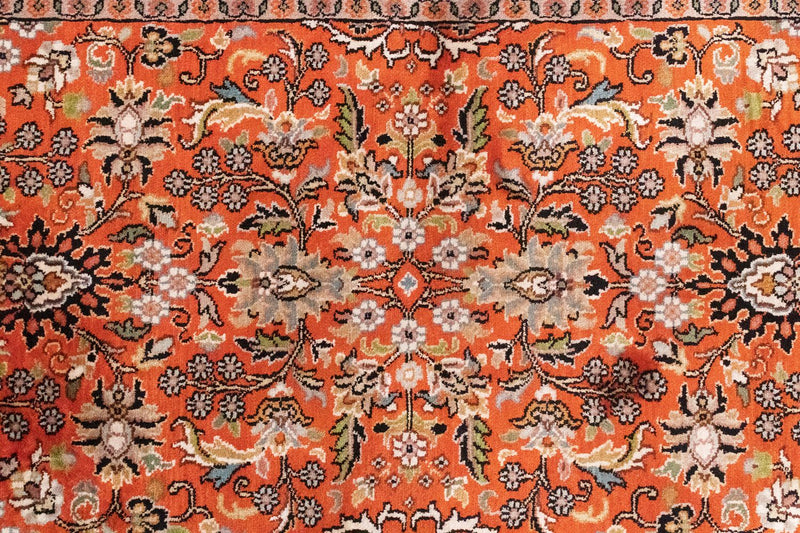 Alfombra de pasillo Alfombra de seda - Seda de Cachemira - 177 x 61 cm - naranja