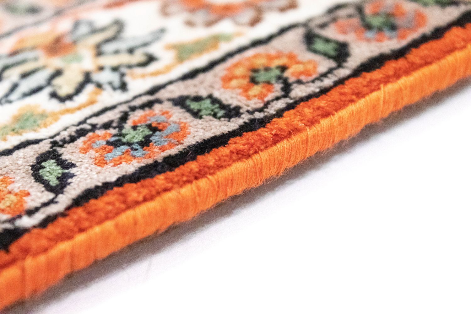 Alfombra de pasillo Alfombra de seda - Seda de Cachemira - 177 x 61 cm - naranja
