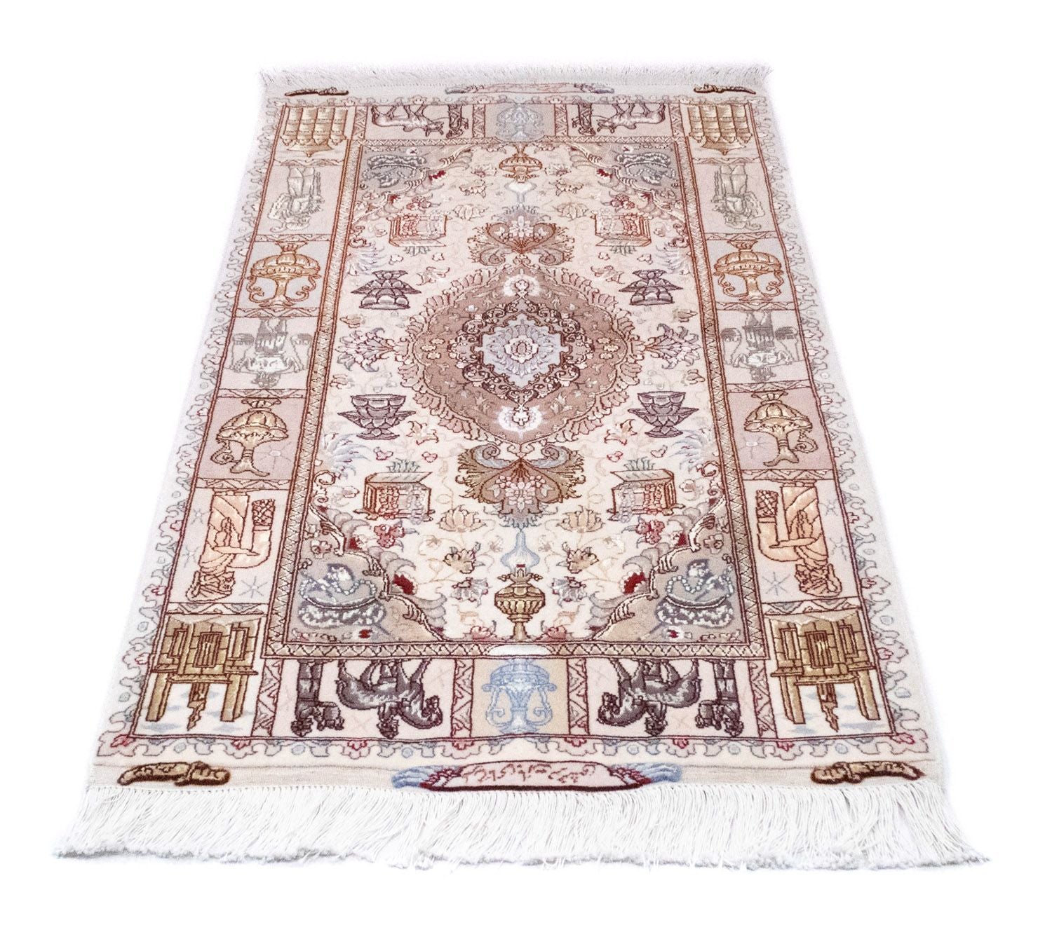 Alfombra Persa - Tabriz - Real - 134 x 75 cm - beige