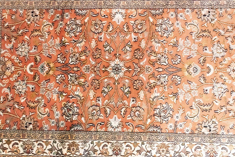 Alfombra de seda - Seda de Cachemira - 122 x 76 cm - naranja
