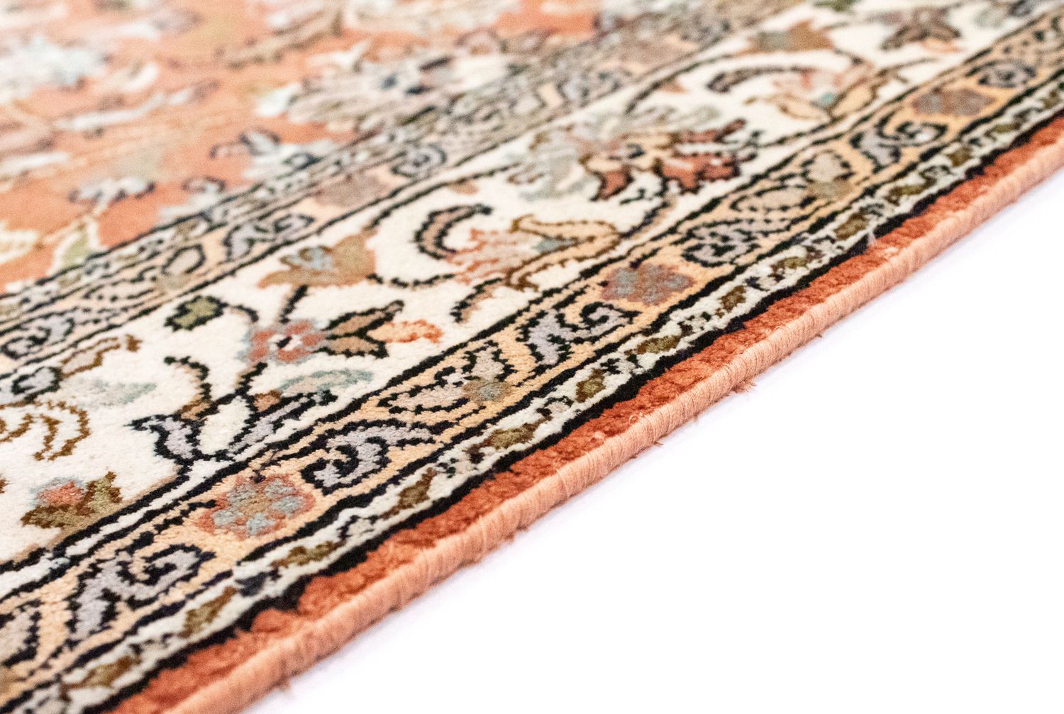 Alfombra de seda - Seda de Cachemira - 122 x 76 cm - naranja