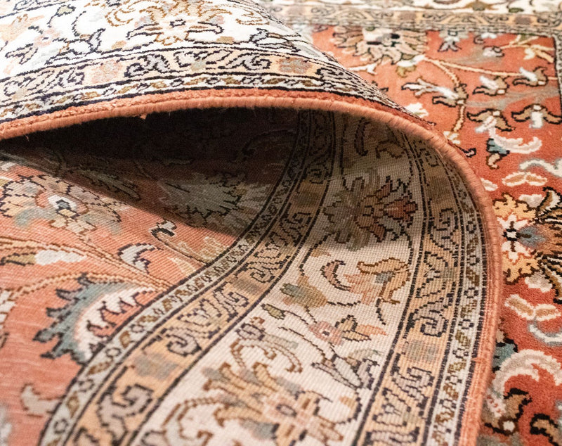 Alfombra de seda - Seda de Cachemira - 122 x 76 cm - naranja