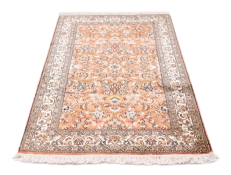 Alfombra de seda - Seda de Cachemira - 122 x 76 cm - naranja