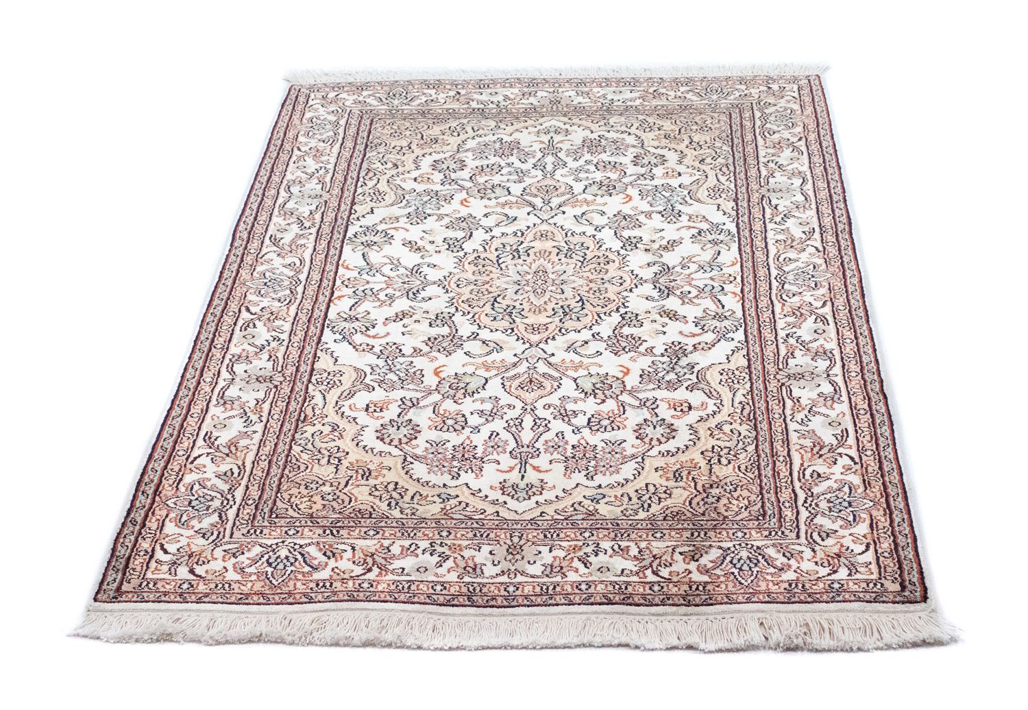 Alfombra de seda - Seda de Cachemira - 125 x 80 cm - beige