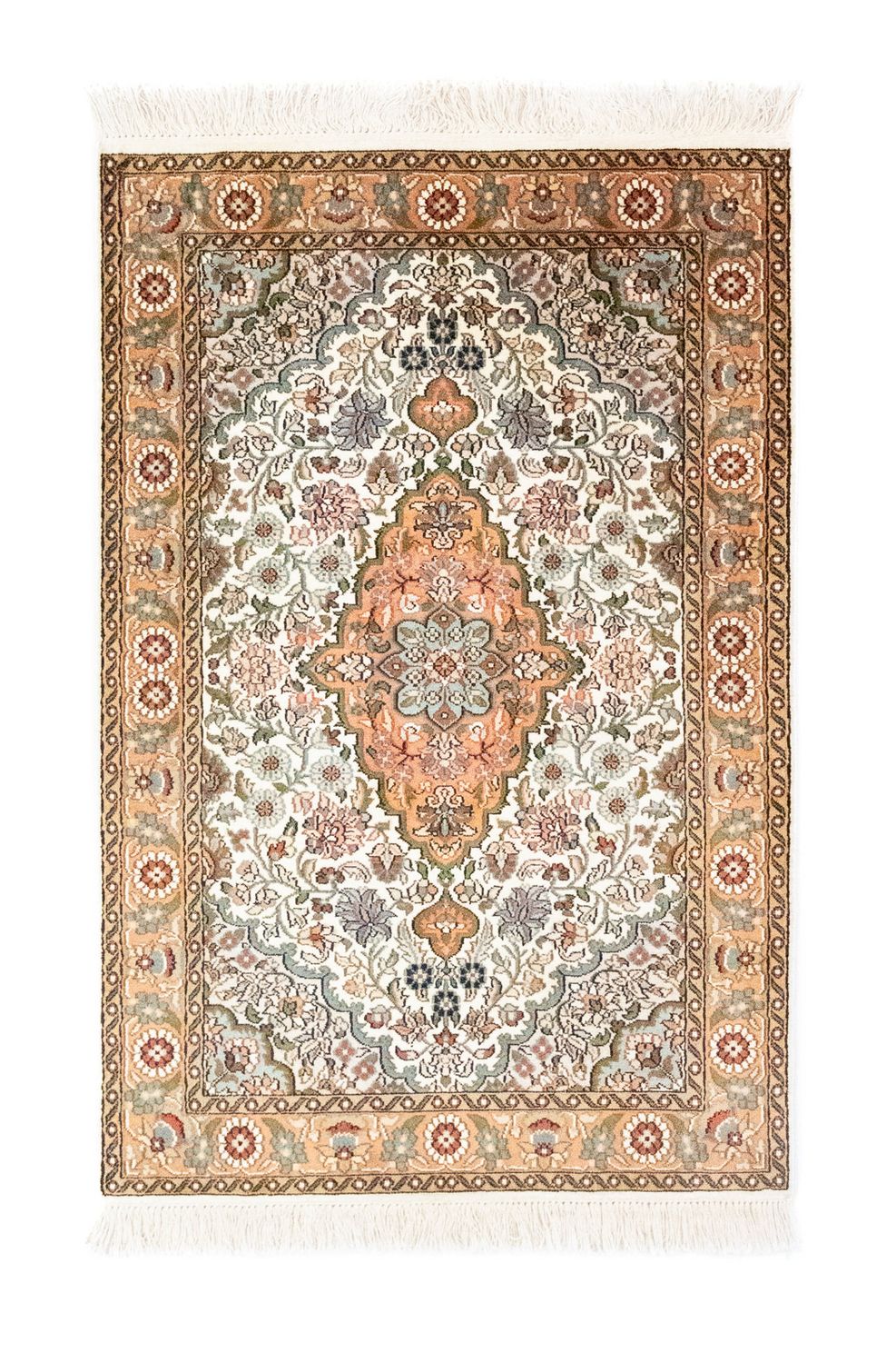 Alfombra de seda - Seda de Cachemira - 120 x 80 cm - beige