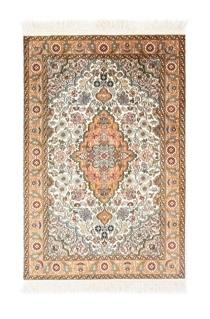 Alfombra de seda - Seda de Cachemira - 120 x 80 cm - beige