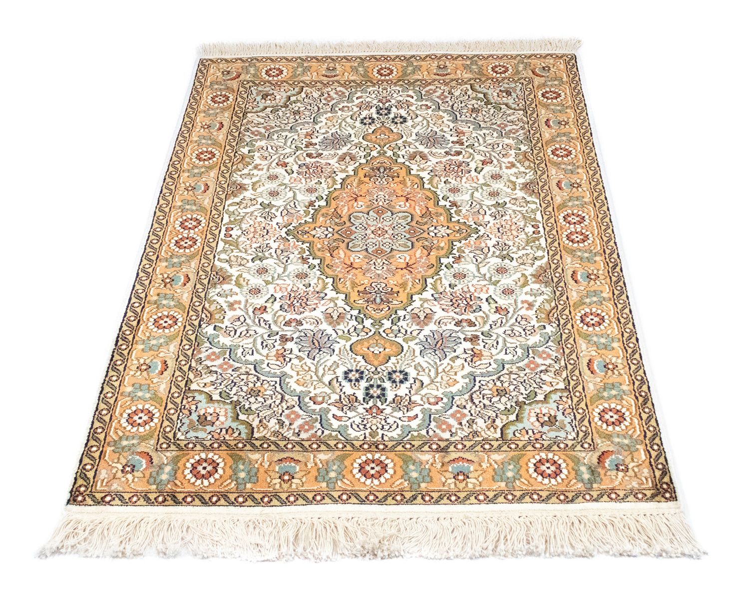 Alfombra de seda - Seda de Cachemira - 120 x 80 cm - beige