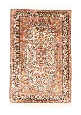 Alfombra de seda - Seda de Cachemira - 125 x 83 cm - naranja