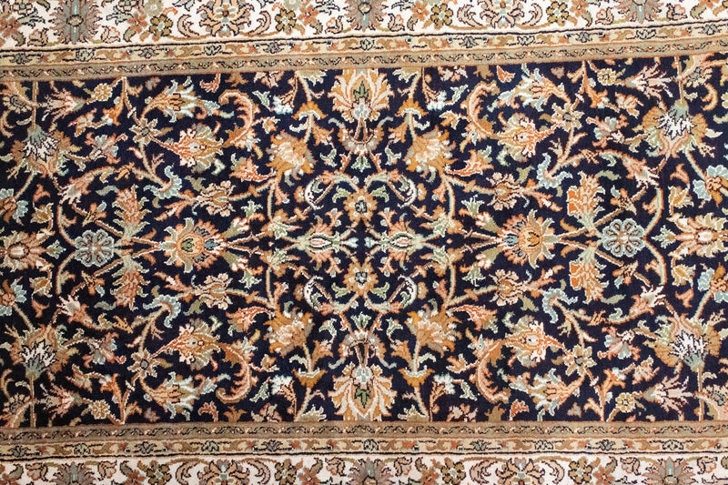 Alfombra de seda - Seda de Cachemira - 127 x 74 cm - azul