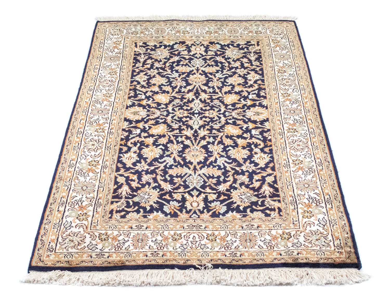 Alfombra de seda - Seda de Cachemira - 127 x 74 cm - azul