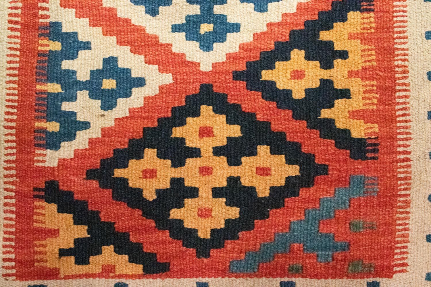 Alfombra Kelim - Oriental - 95 x 64 cm - naranja