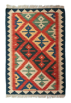 Alfombra Kelim - Oriental - 92 x 62 cm - multicolor