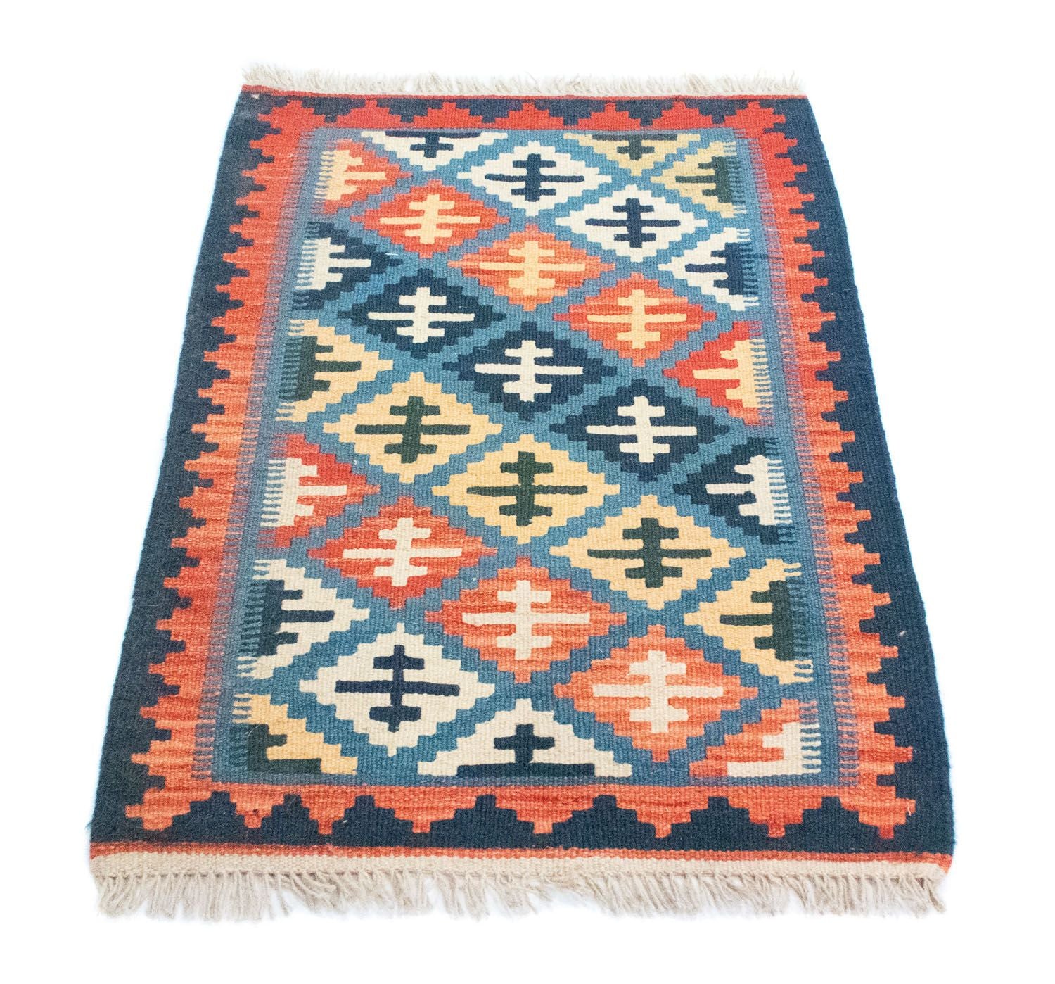 Alfombra Kelim - Oriental - 92 x 65 cm - azul